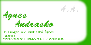 agnes andrasko business card