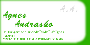 agnes andrasko business card